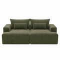 Two-Seater Sofa Polyester Olive Green 220cm
