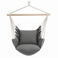 Cotton Rope Hanging Chair with Polyester Cushions in Gray