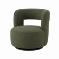 Olive Green Polyester Swivel Accent Chair