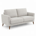 3-Seater Fabric Sofa Light Gray with Wooden Legs