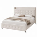 Upholstered Queen Bed with Steel Frame and Velvet Fabric