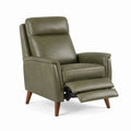 Recliner Chair PU Leather Green with Wood Legs 33.5in x 29.5in x 39.4in