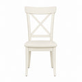 Wood Dining Chair with Cross Back in Ivory 44cm x 48cm x 90cm