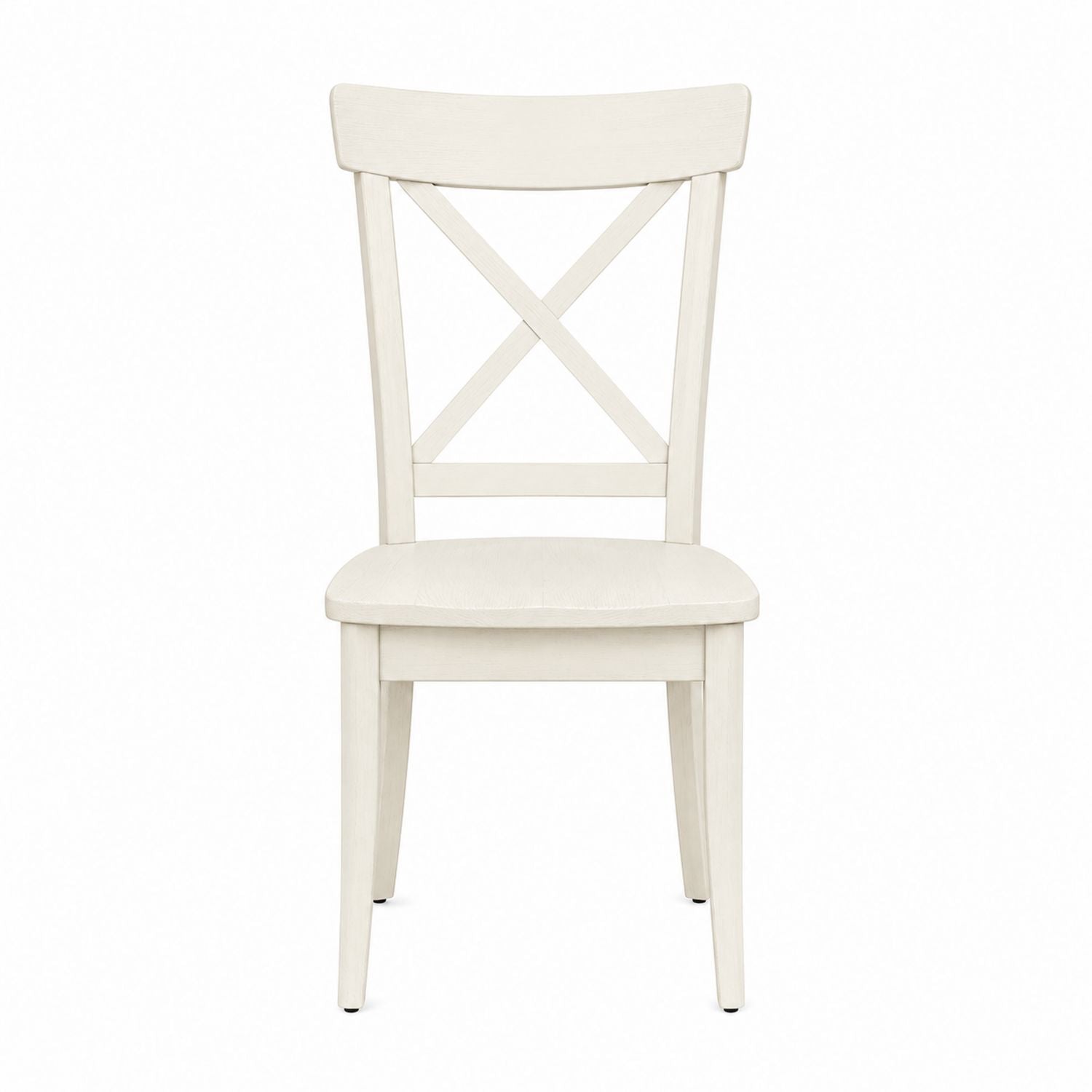 Wood Dining Chair with Cross Back in Ivory 44cm x 48cm x 90cm