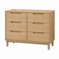 6-Drawer Dresser Solid Wood Light Brown 80x40x85 cm