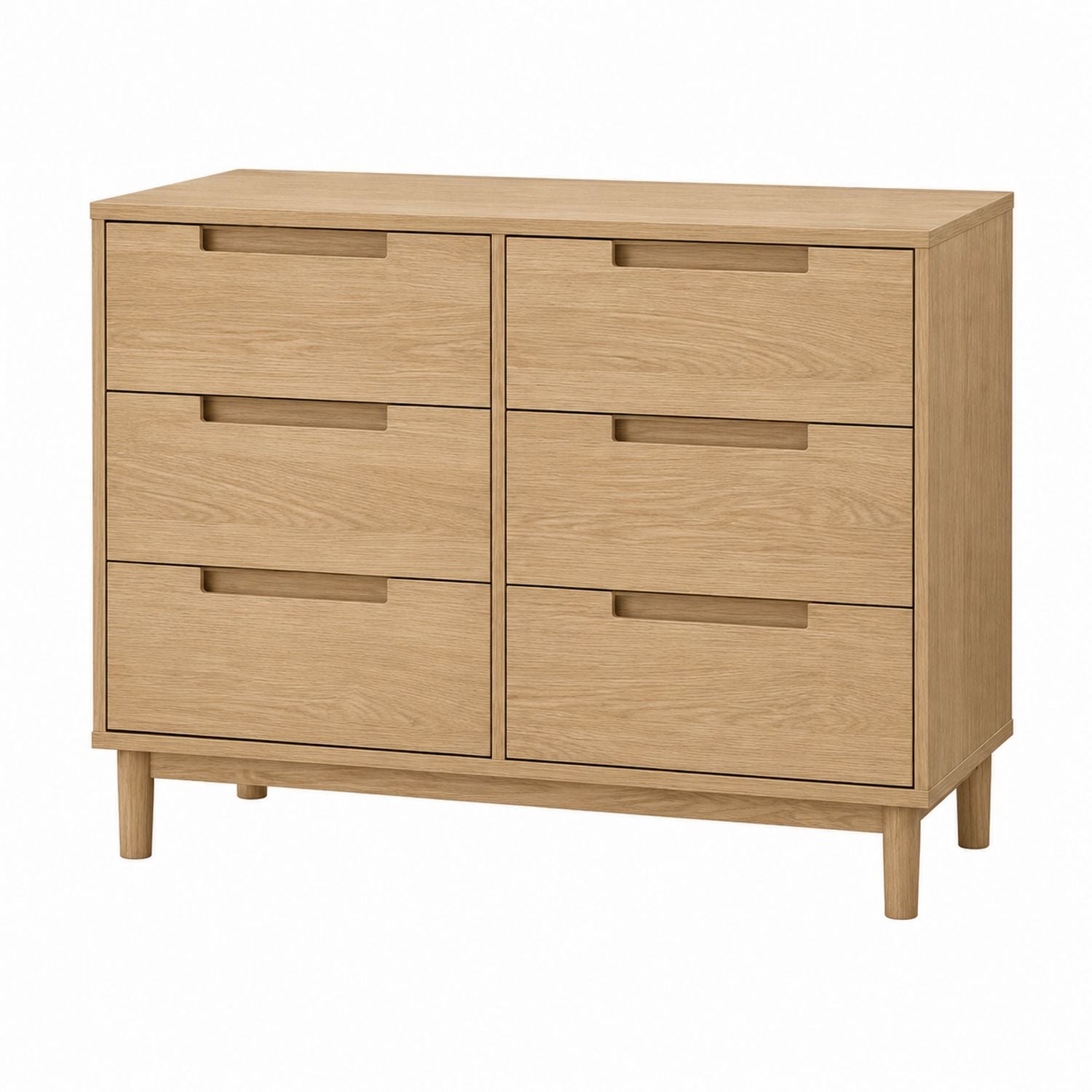 6-Drawer Dresser Solid Wood Light Brown 80x40x85 cm