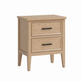 Wood Nightstand Oak Finish with Two Drawers 60cm x 40cm x 55cm