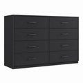 8-Drawer MDF Dresser Black 120x40x80 cm