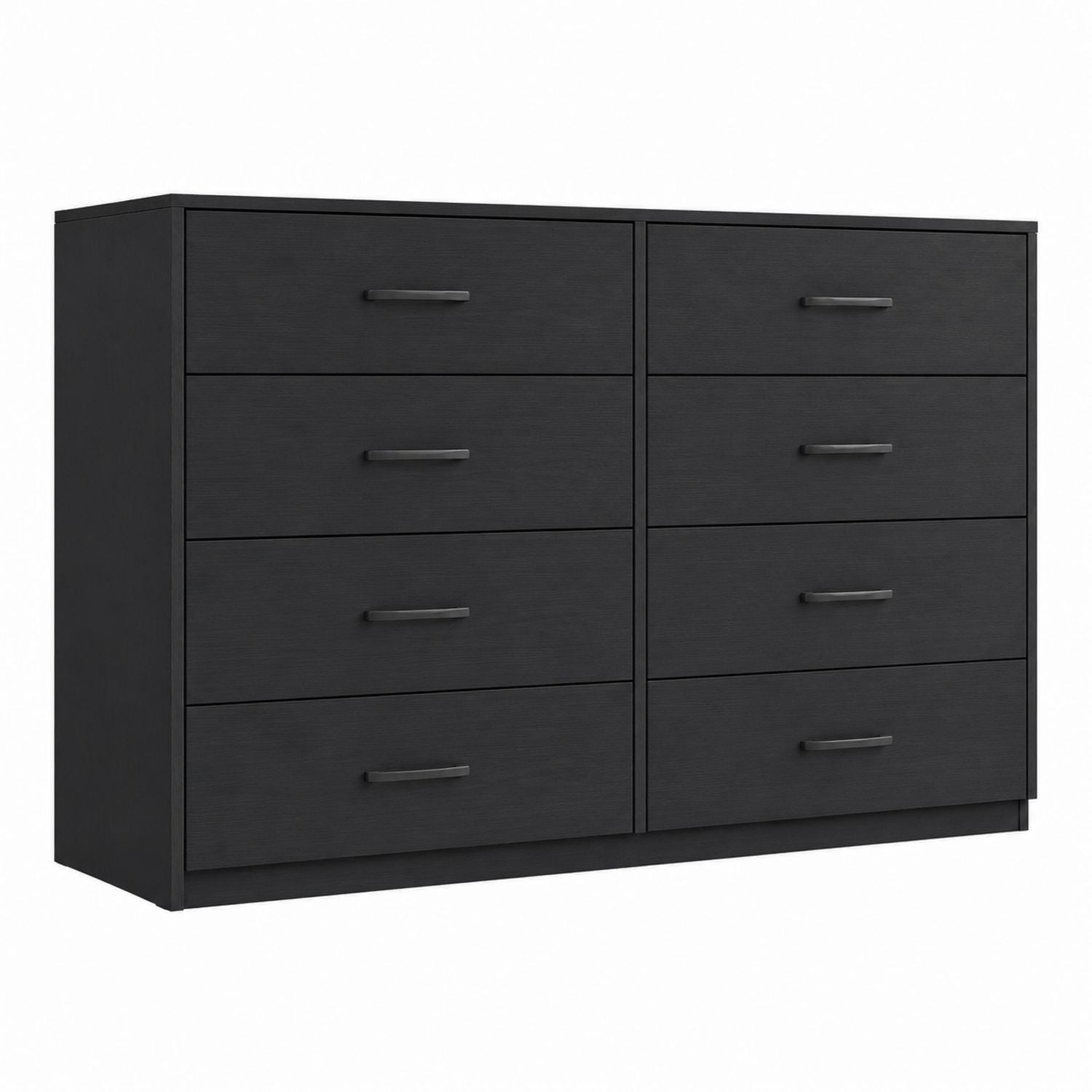8-Drawer MDF Dresser Black 120x40x80 cm