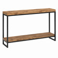 Wood and Metal Console Table with Shelf