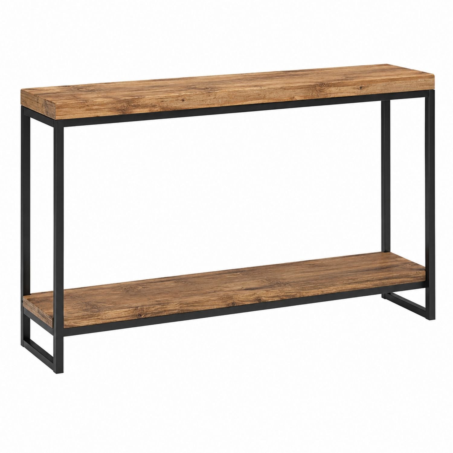 Wood and Metal Console Table with Shelf