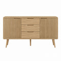 Oak Wood Sideboard with 3 Drawers and 2 Doors