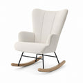 Rocking Chair with Polyester Fabric Upholstery and Steel Wood Frame