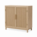 Wooden Cabinet with Double Groove Doors, Oak, 90x80x40 cm