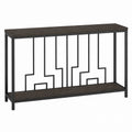 Wood and Metal Console Table with Geometric Design 120cm