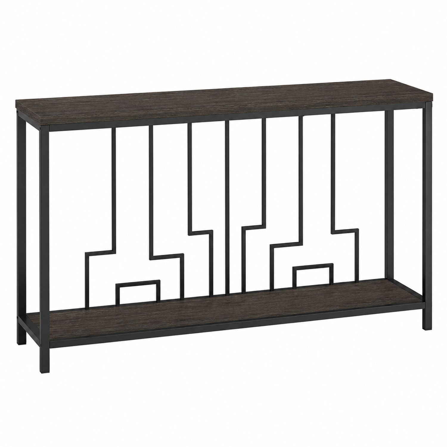 Wood and Metal Console Table with Geometric Design 120cm