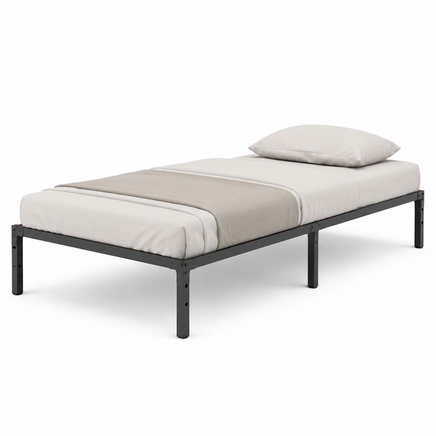 Twin Metal Bed Frame Black Steel