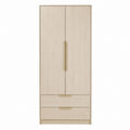 Engineered Wood Wardrobe with Two Doors and Two Drawers 180cm x 80cm x 50cm