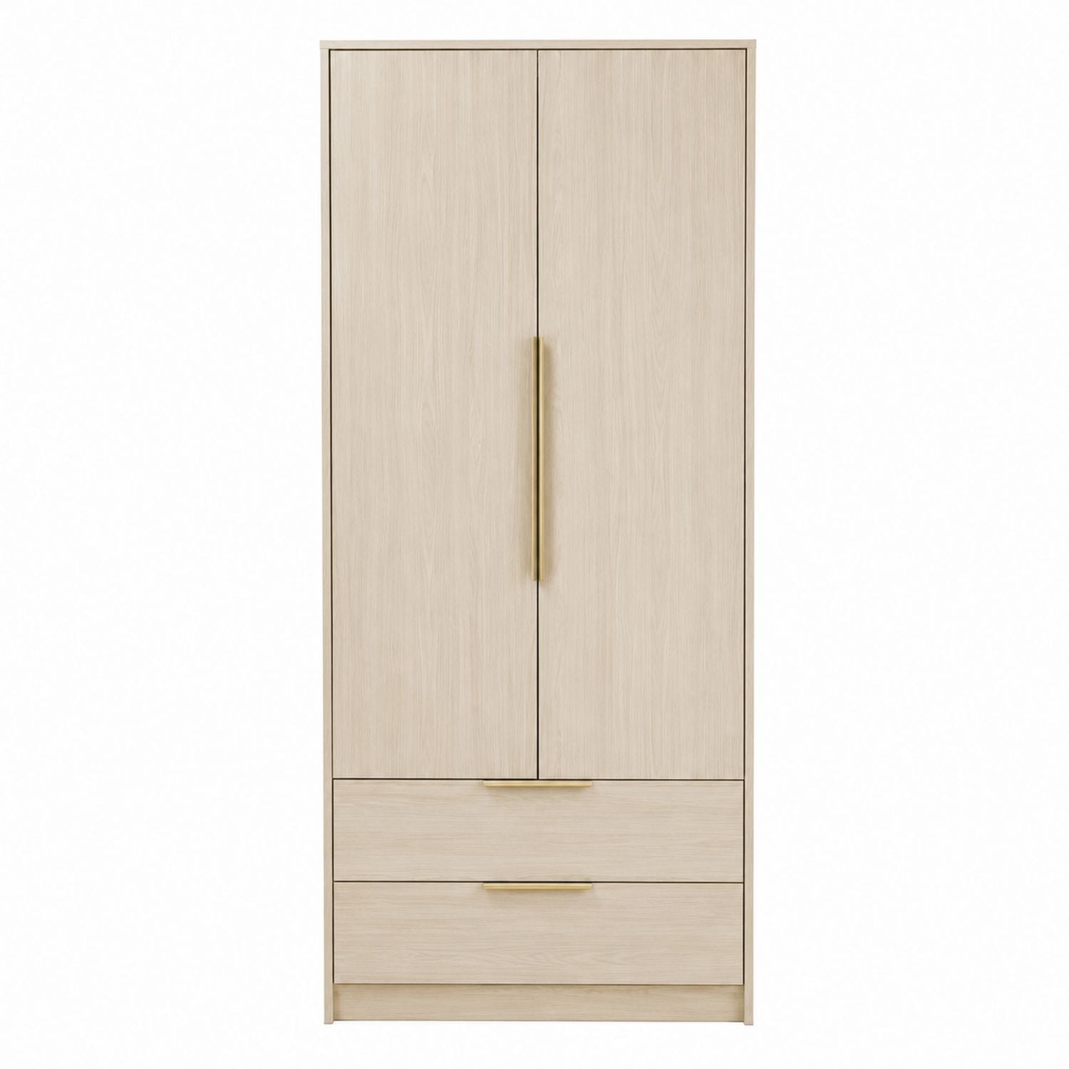 Engineered Wood Wardrobe with Two Doors and Two Drawers 180cm x 80cm x 50cm