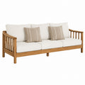 Teak Outdoor Sofa with Polyester Cushions 220cm