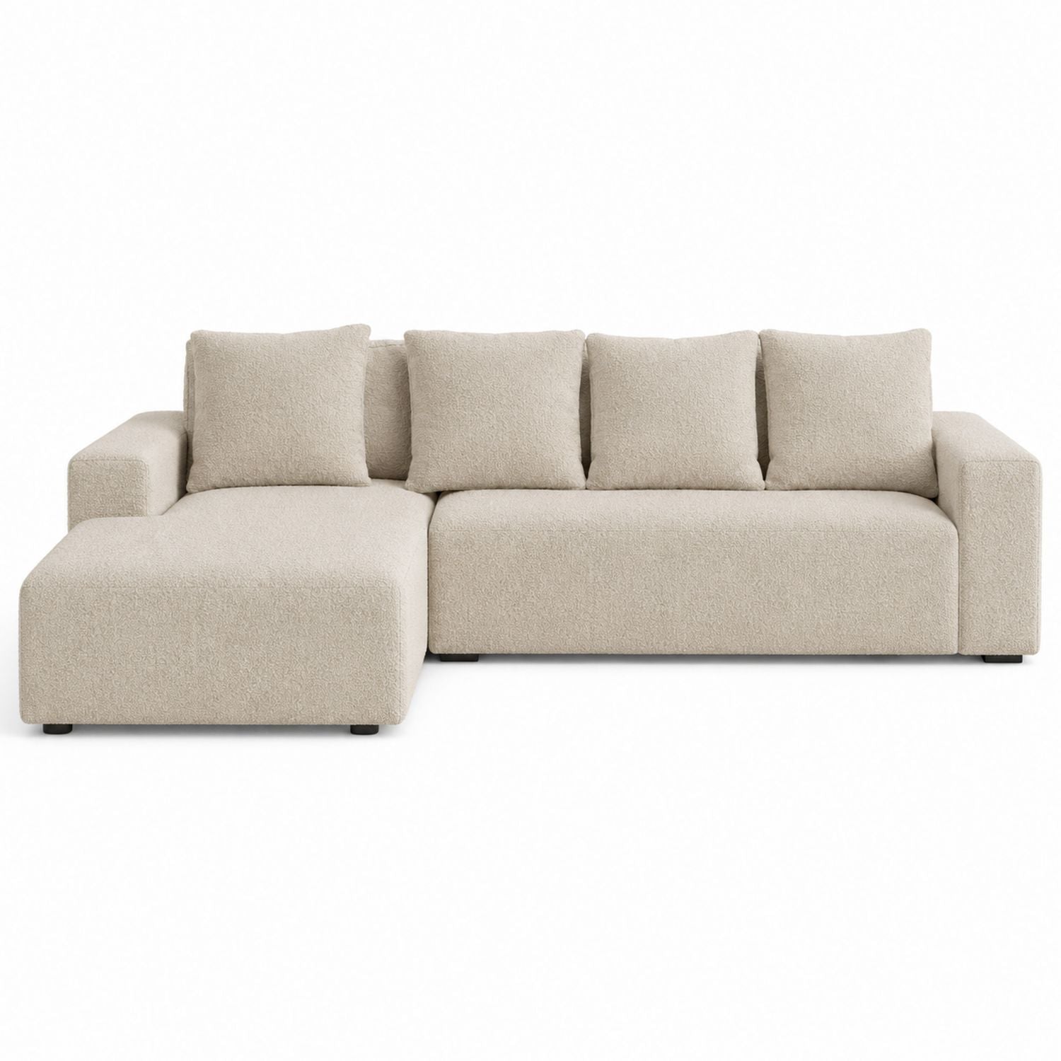 Fabric Sectional Sofa Beige L-Shaped 300x170x90 cm