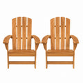 Acacia Wood Adirondack Chair Set of 2 Natural Finish