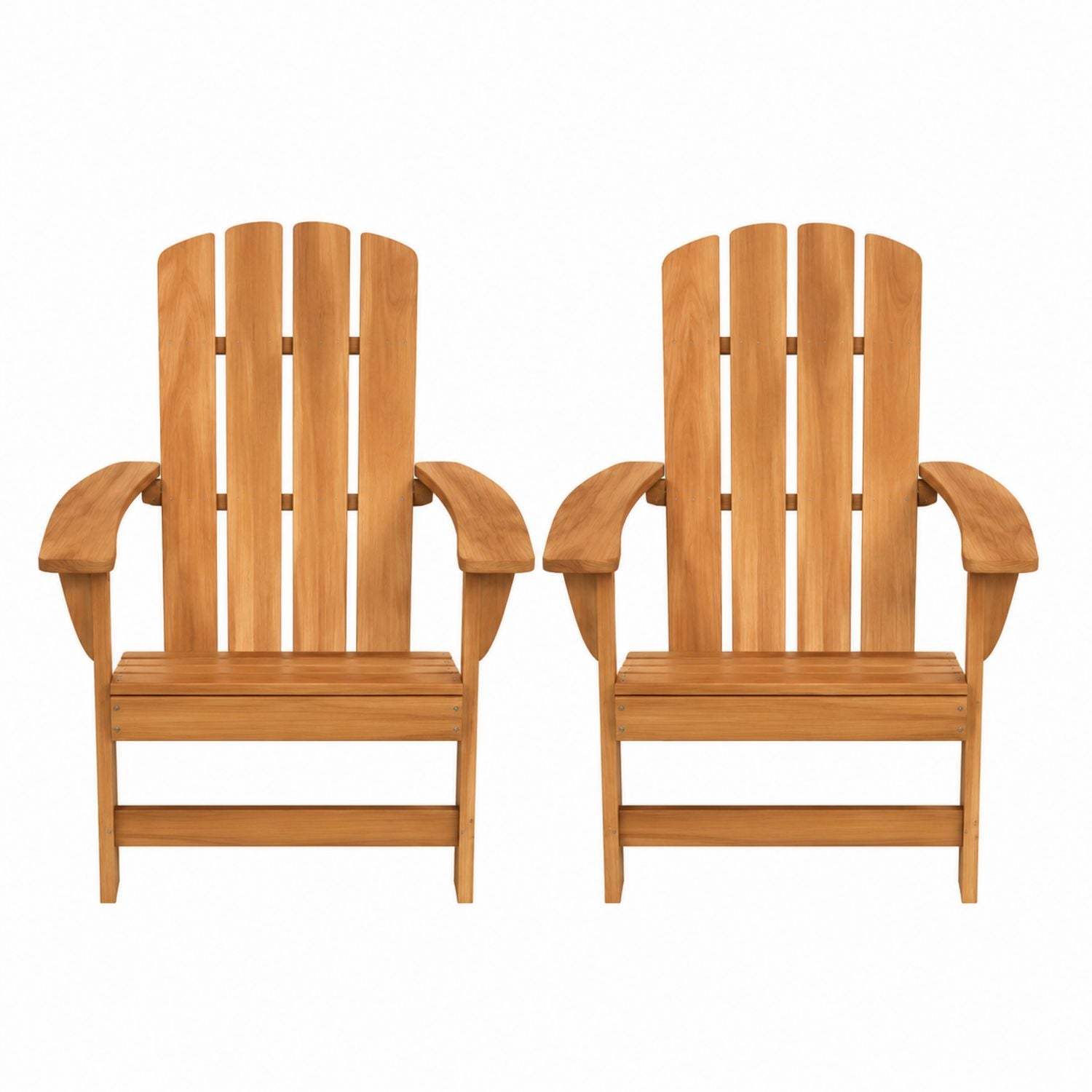 Acacia Wood Adirondack Chair Set of 2 Natural Finish