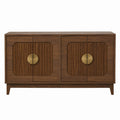 Wood Sideboard Buffet with Brass Handles Brown 150cm x 40cm x 80cm